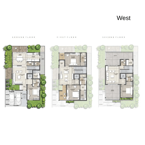 West Facing Villa Floor Plans